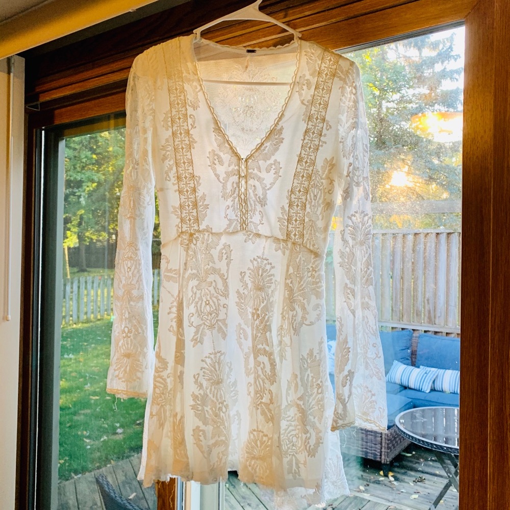 Free People Ivory Lace Dress!
